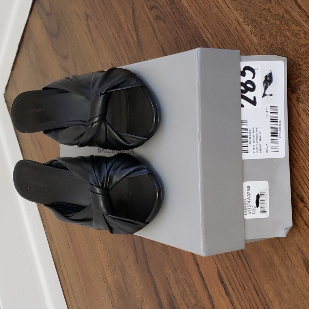 Balenciaga Women's Drapy High Heel Slide Sandals
